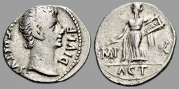 AUGUSTUS. 27 BC-AD 14. AR Denarius. Lugdunum Mint. Struck Circa 15-13 BC. - La Dinastia Giulio-Claudia Dinastia (-27 / 69)