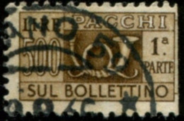 Pays : 247,1 (Italie : République) Yvert Et Tellier N° : CP   87 (o)  Moitié De Timbre Gauche - Colis-postaux