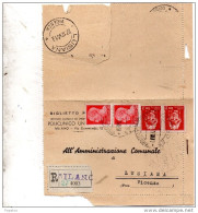 1945    LETTERA  RACCOMANDATA CON ANNULLO MILANO - Marcophilia