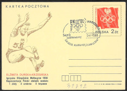 Polonia/Poland/Pologne: Intero, Stationery, Entier, Elżbieta Krzesińska - Sommer 1956: Melbourne