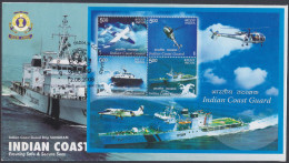 Inde India 2008 Special Cover Indian Coast Guard, Ship, Ships, Pictorial Postmark - Covers & Documents