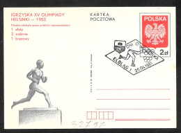 Polonia/Poland/Pologne: Intero, Stationery, Entier - Sommer 1952: Helsinki