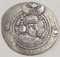 SASANIAN KINGS. Khosrau II. 591-628 AD. AR Silver Drachm Year 17 Mint MY - Orientales