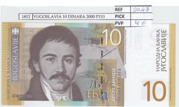 BILLETE YUGOSLAVIA 10 DINARA 2000 P-153b  - Other - Europe