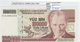 BILLETE TURQUIA 100.000 LIRAS 1991 P-206 - Other - Europe