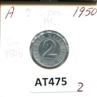 2 GROSCHEN 1950 AUSTRIA Moneda #AT475.E.A - Austria