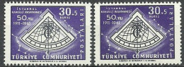 Turkey; 1961 50th Anniv. Of Kandilli Observatory ERROR "Shifted Print (Black Color)" - Neufs