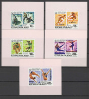 Malagasy - Madagascar 1976 Olympic Games Montreal, Swimming, Etc. Set Of 5 S/s Imperf. With Winners O/p MNH -scarce- - Sommer 1976: Montreal