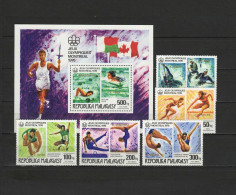 Malagasy - Madagascar 1976 Olympic Games Montreal, Swimming, Etc. Set Of 5 + S/s With Winners O/p In Gold MNH -scarce- - Zomer 1976: Montreal