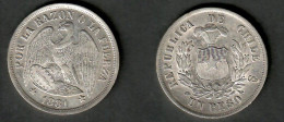 CHILE   1 PESO SILVER 1881  #7815 - Chile