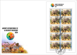 MALI 2024 FDC MS 10V - ELEPHANT ELEPHANTS - INTERNATIONAL DAY BIODIVERSITY - Elefantes