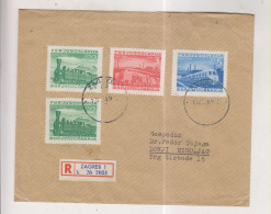 YUGOSLAVIA,1949 ZAGREB Registered   Cover Ttrain - Lettres & Documents