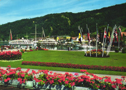 BREGENZ, PARK, SHIP, PORT, FLAGS, AUSTRIA, POSTCARD - Bregenz