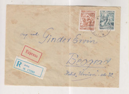 YUGOSLAVIA,1957 BECEJ Priority Registered Cover RAILWAY TRAIN AMB TPO Cancel SENTA-NOVI SAD - Briefe U. Dokumente