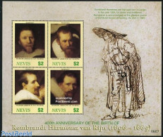 Nevis 2006 Rembrandt 4v M/s, Mint NH, Art - Paintings - Rembrandt - St.Kitts And Nevis ( 1983-...)