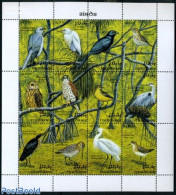 Maldives 1993 Birds 12v M/s, Circus Macrourus, Mint NH, Nature - Birds - Owls - Maldives (1965-...)