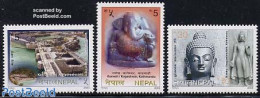 Nepal 2003 Tourism 3v, Mint NH, Nature - Various - Elephants - Water, Dams & Falls - Tourism - Art - Sculpture - Sculpture