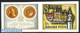 Hungary 1977 Sopron 1v+tab Imperforated, Mint NH, History - Coat Of Arms - Unused Stamps