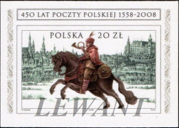 2008.12.19. - 450 Years Of Polish Post 1558-2008 / Mi. Bl 182 - MNH - Stamp (block) Printed On The Silk - Neufs