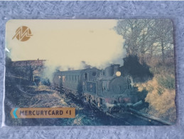 TRAIN - UNITED KINGDOM - MERCURY - 20MERB - I.O.W. Steam Train (J.B. Cards Backprint) - TRAIN - 750EX. - Mercury Communications & Paytelco