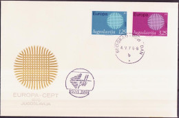 Yougoslavie - Jugoslawien - Yugoslavia FDC 1970 Y&T N°1269 à 1270 - Michel N°1379 à 1380 - EUROPA - FDC