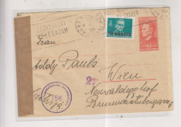 YUGOSLAVIA,1950 ZAGREB Censored Postal Stationery Cover To Austria - Covers & Documents