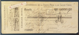● Marseille 1904 Savonnerie Charles MOREL Savons Blancs Aspic à Thueyts Ardèche Mandat Lettre De Change - Cambiali
