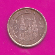 Spain, 1999- 5 Euro Cent- Copper Plated Steel- Obverse Cathedral Of Santiago De Campostela. Reverse Denomination - Spanien