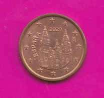 Spain, 2020- 5 Euro Cent- Nickel Brass- Obverse Sagrata Familia. Reverse Denomination- SPL, EF, SUP, VZ- - Espagne