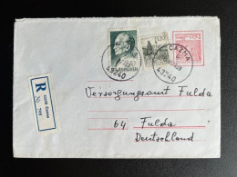 JUGOSLAVIJA YUGOSLAVIA 1973 REGISTERED LETTER CAZMA TO FULDA 08-09-1973 - Brieven En Documenten