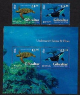 GIBRALTAR  - EUROPA-CEPT 2024 -"UNDERWATER FLORA And FAUNA".- SERIE De 2 V. + HOJITA BLOQUE - 2024