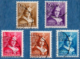 Luxemburg 1933 Caritas Stamps Henry IV Of Luxemburg 5 Values Cancelled - Gebruikt