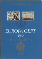 Yougoslavie - Jugoslawien - Yugoslavia Document 1982 Y&T N°DP1804 à 1805 - Michel N°PD1919 à 1920 (o) - EUROPA - Covers & Documents