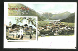 AK Mittenwald, Gasthof Zur Traube & Totalansicht  - Mittenwald