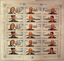 Russia 1993 Sheet 300th Anniversary Russian Navy Fleet Transport Ship Military Shipbuilders People Stamps MNH Mi 334-339 - Fogli Completi