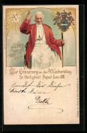 Lithographie Papst Leo XIII., Erinnerung An Den 90. Geburtstag 1900  - Popes