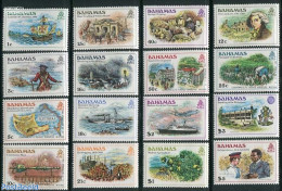 Bahamas 1980 Definitives 16v, Mint NH, History - Sport - Transport - Various - History - Diving - Aircraft & Aviation .. - Diving