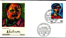 RFA Poste Obl Yv: 648 Mi:799 Alexej Von Jawlensky Tête En Bleu (TB Cachet à Date) Fdc Bonn 15-2-74 - 1971-1980