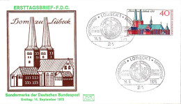 RFA Poste Obl Yv: 629 Mi:779 Dom Zu Lübeck Fdc 14-9-1973 - 1971-1980