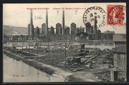 CPA Neuves-Maisons, Chantier De Bateaux Lelièvre Et Le Port Des Usines  - Neuves Maisons