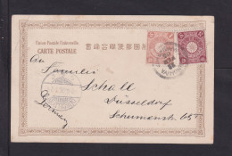 1905 - 1 Und 3 S. Auf Karte Ab SANNOMIYA Nach Düsseldorf - Lettres & Documents