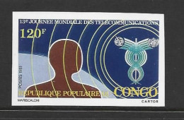 Congo 1981 World Telecommunication Day Single Imperforate / Non Dentele MNH - Mint/hinged