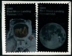 VERINIGTE STAATEN ETATS UNIS USA 2019 50TH ANIV MOON LANDING SET 2V USED PAPER SN 5399-400 MI 5636-7 YT 5356-7 SG 6013-4 - Gebruikt