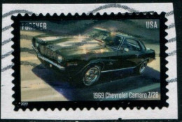 VEREINIGTE STAATEN ETATS UNIS USA 2022 PONY CARS: 1969 CHEVROLET CAMARO Z/28  USED ON PAPER SN 5717 - Gebruikt