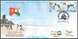 India 2023 Vietnam Joint Issue,Vovinam,Kalarippayattu,Martial Arts,Flag,Sports,2v Stamp FDC(**) Inde Indien - Lettres & Documents