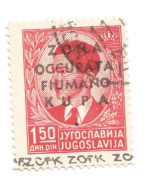 (COLONIE E POSSEDIMENTI) 1941, ZONA FIUMANO-KUPA, SOPRASTAMPATI, 1,5d - Francobollo Usato (CAT. SASSONE N.4) - Fiume & Kupa