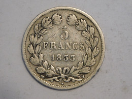 FRANCE 5 Francs 1833 T - Silver, Argent Franc - 5 Francs