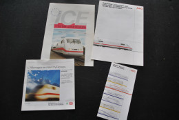 Ensemble De 4 Publicités ICE Le Train Pour L'Europe TGV Allemand AEG Triebkopfe Rail Systems Intercity Express DB - Bahnwesen & Tramways