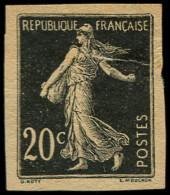 EPA FRANCE - Poste - 139, épreuve Du Poinçon Non émis (chiffre & Postes Maigres), Non Dentelé En Noir: 20c. Semeuse - Ongebruikt