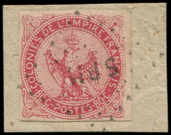 O COLONIES GENERALES - Poste - 6, Oblitération Losange "SPM" Sur Fragment: 80c. Rose - Aigle Impérial